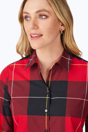 Rhea Exploded Plaid Long Sleeve Shirt