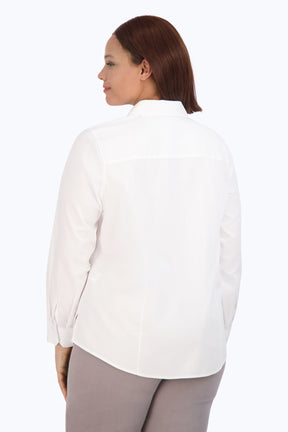 Dianna Plus No Iron Pinpoint Long Sleeve Shirt