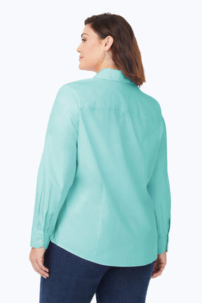 Dianna Plus No Iron Pinpoint Long Sleeve Shirt
