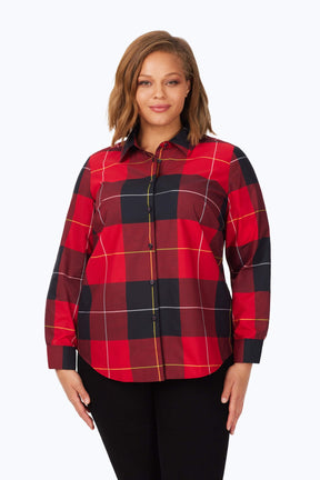 Rhea Plus Exploded Plaid Long Sleeve Shirt
