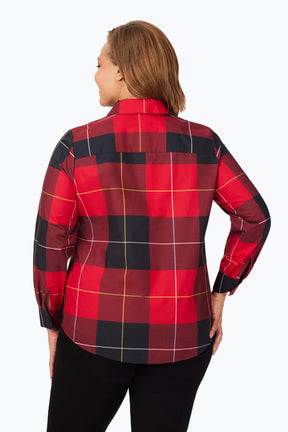 Rhea Plus Exploded Plaid Long Sleeve Shirt