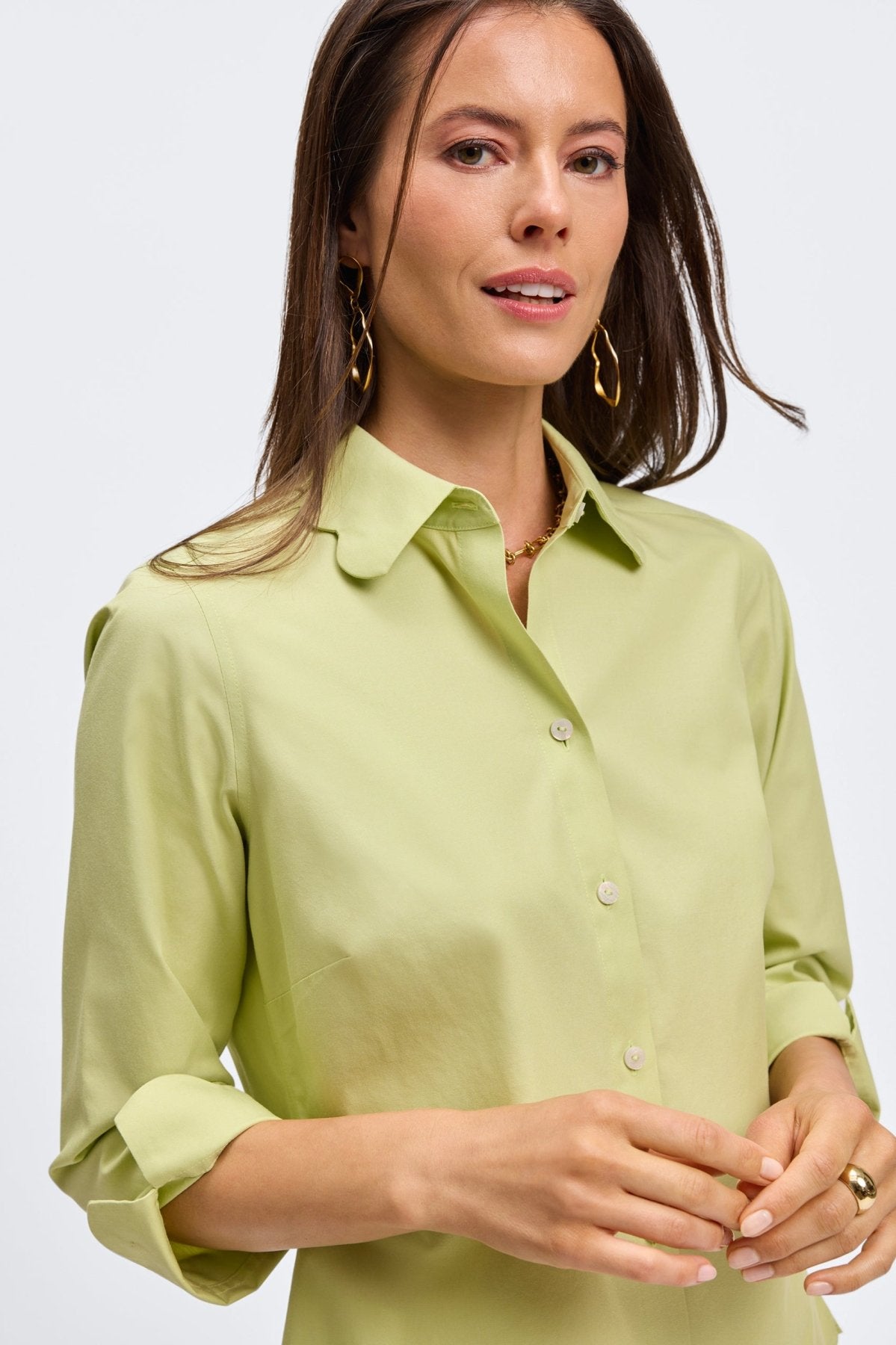 Gwen No Iron Pinpoint 3/4 Sleeve Shirt