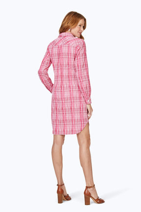Delaney Purely Plaid Crinkle Long Sleeve Dress