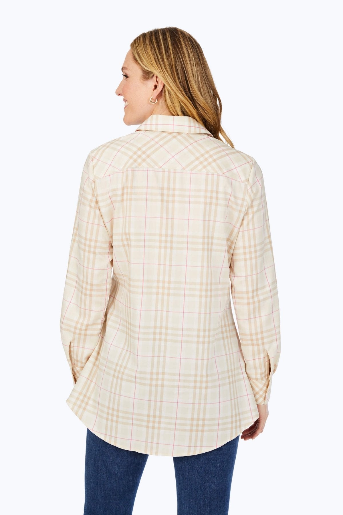 Cici Warm Plaid Long Sleeve Tunic
