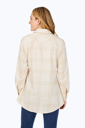 Cici Warm Plaid Long Sleeve Tunic