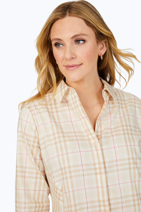 Cici Warm Plaid Long Sleeve Tunic