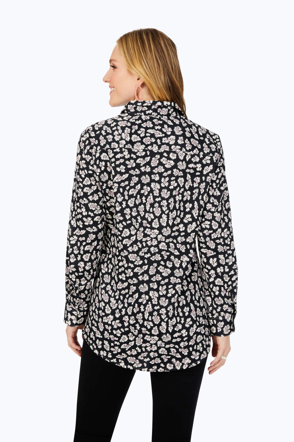 Leopard Flowers Long Sleeve Tunic
