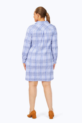 Delaney Plus Purely Plaid Crinkle Long Sleeve Dress
