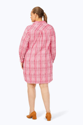 Delaney Plus Purely Plaid Crinkle Long Sleeve Dress