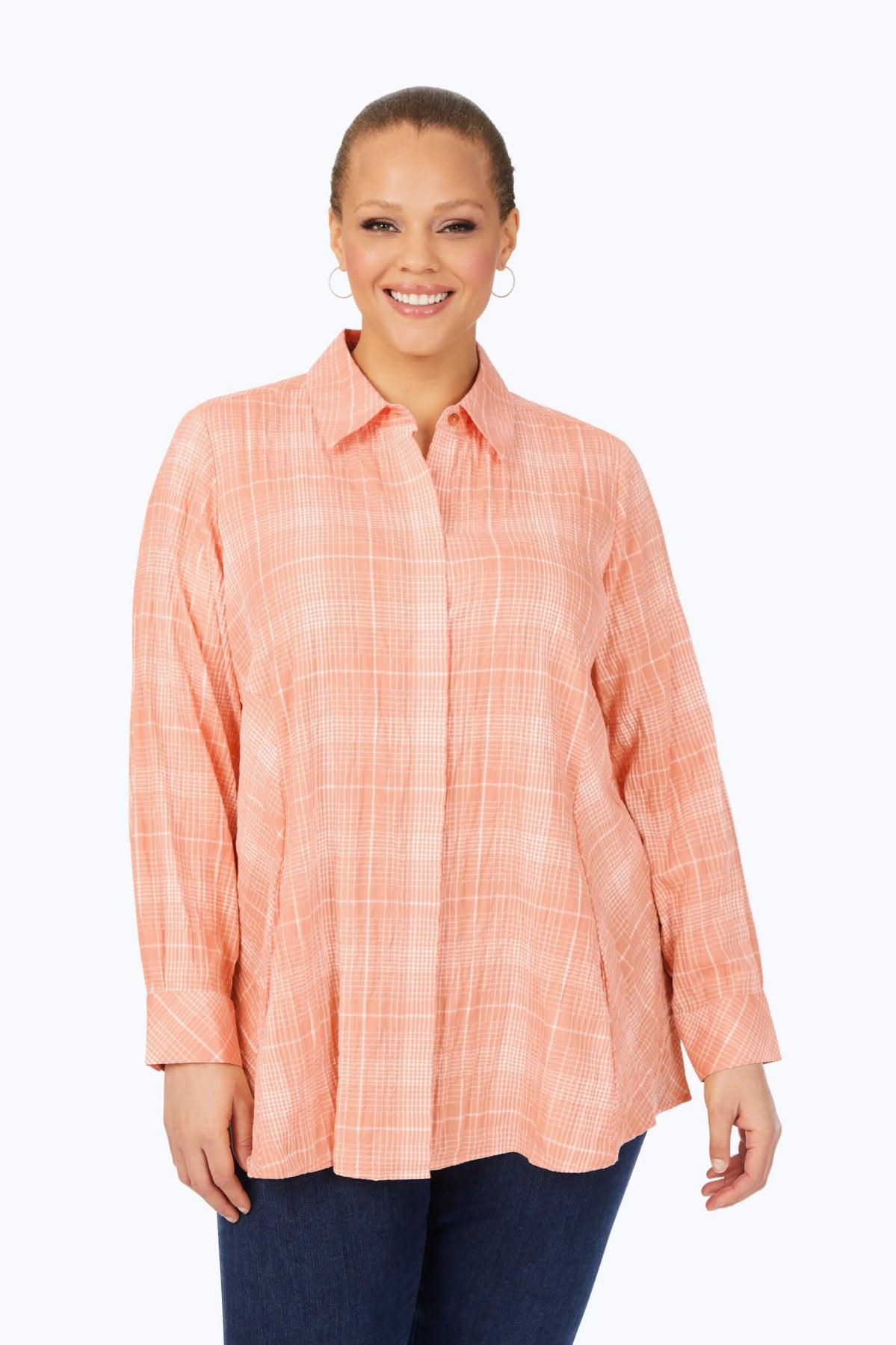 Cici Plus Plaid Perfection Long Sleeve Tunic