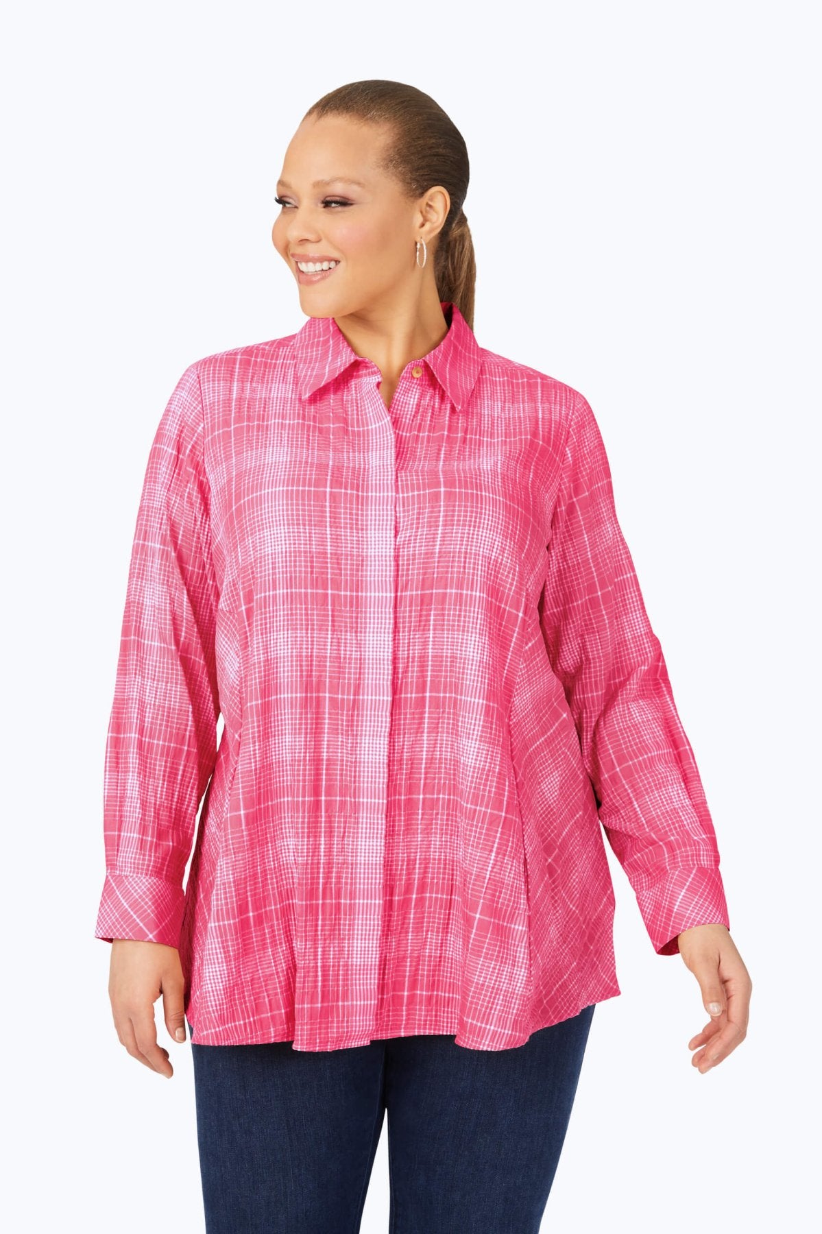 Cici Plus Plaid Perfection Long Sleeve Tunic