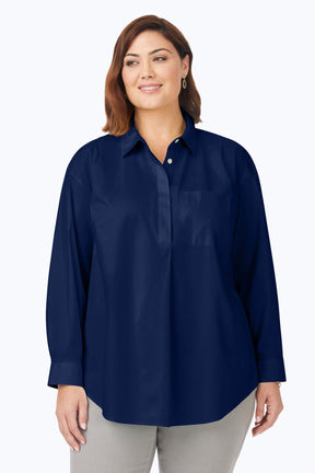 Lacey Plus Stretch No Iron Pullover Long Sleeve Tunic
