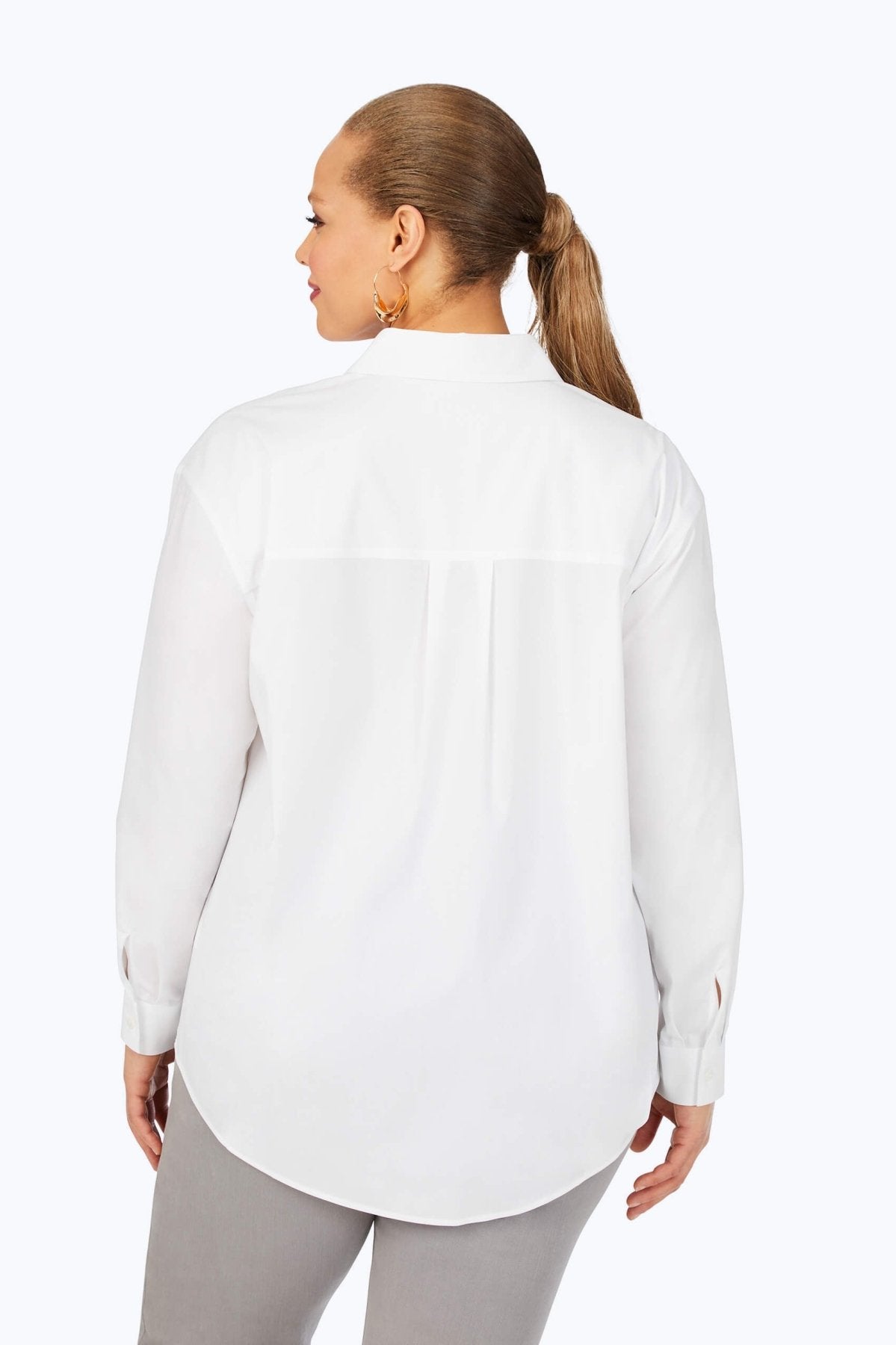 Lacey Plus Stretch No Iron Pullover Long Sleeve Tunic