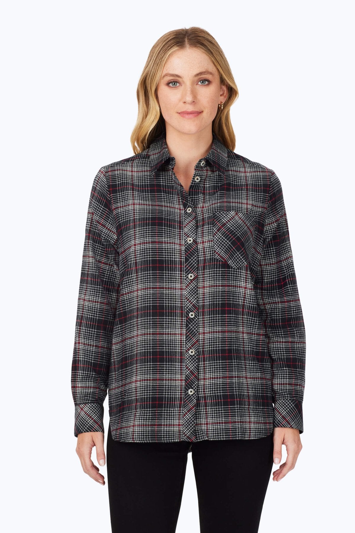 Boyfriend Cozy Tartan Long Sleeve Tunic