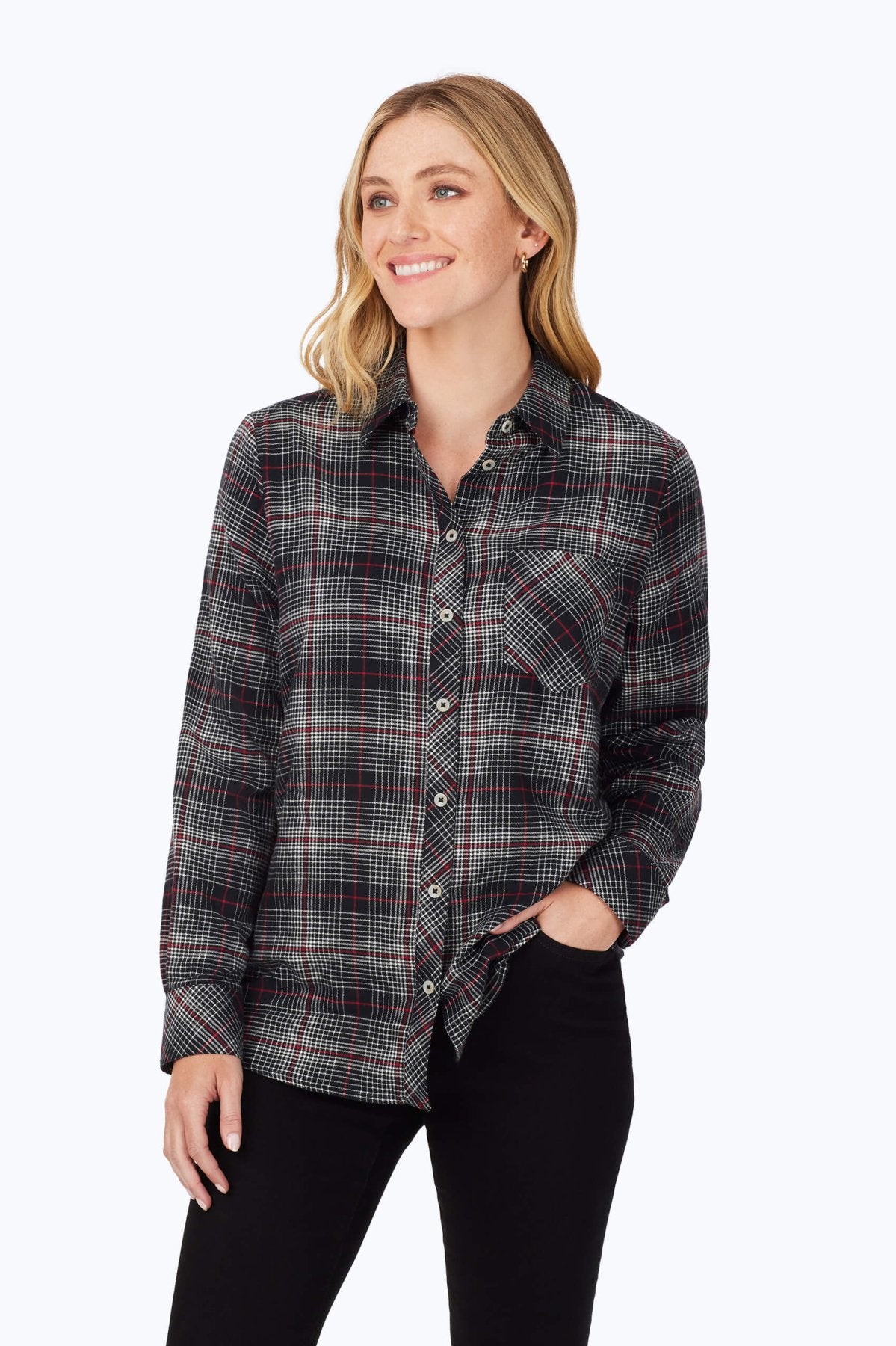 Boyfriend Cozy Tartan Long Sleeve Tunic