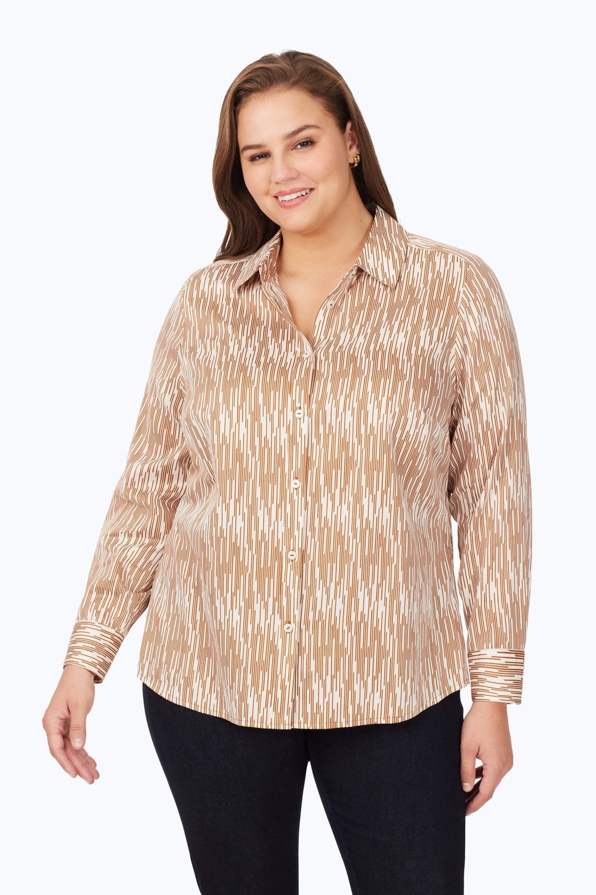 Ava Plus Warm Geo Long Sleeve Shirt