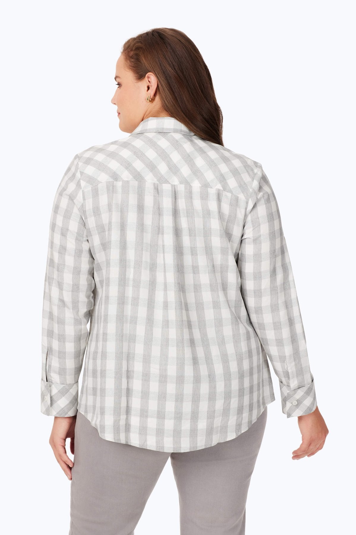 Davis Plus Metallic Buffalo Plaid Long Sleeve Shirt
