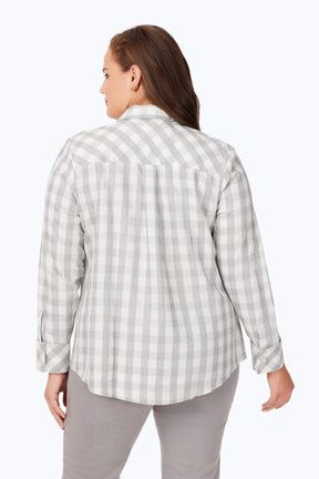 Davis Plus Metallic Buffalo Plaid Long Sleeve Shirt