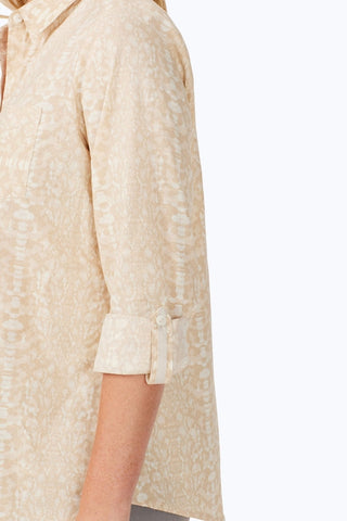 Zoey Non-Iron Soft Python Shirt #color_ivory multi soft python