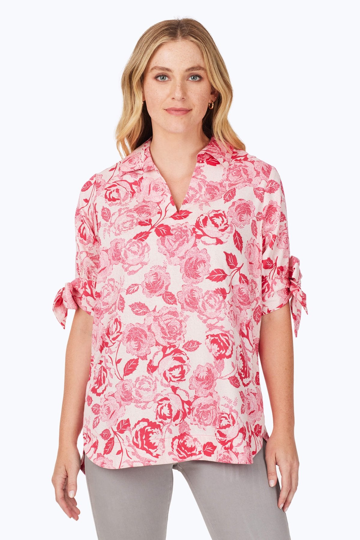 Emma Vintage Rose Elbow Sleeve Tunic