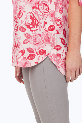 Emma Vintage Rose Elbow Sleeve Tunic