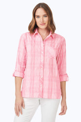 Cole Beach Plaid Crinkle Shirt #color_pink champagne beach plaid