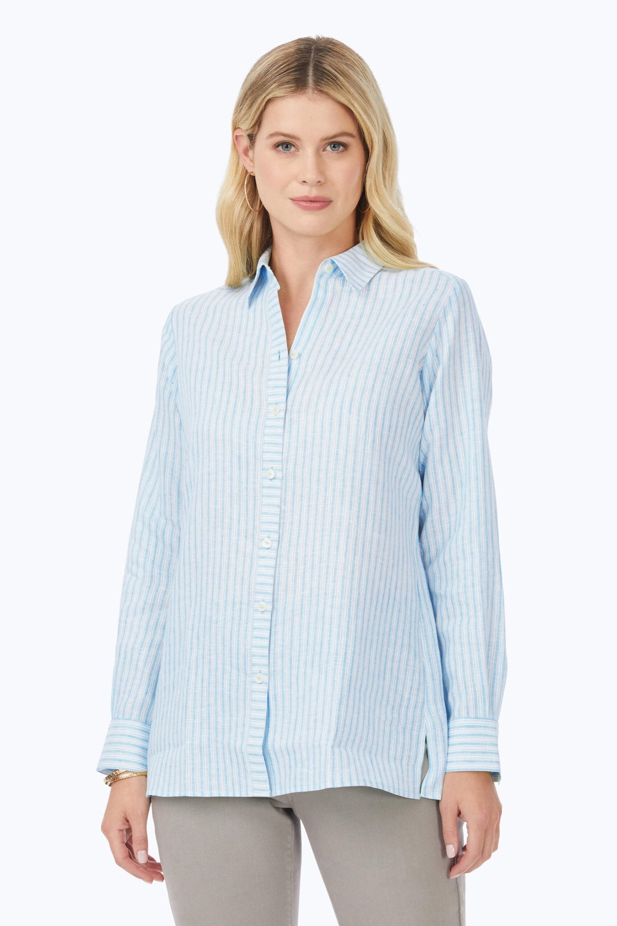 Jordan Summer Stripe Linen Long Sleeve Shirt