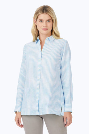 Jordan Summer Stripe Linen Long Sleeve Shirt