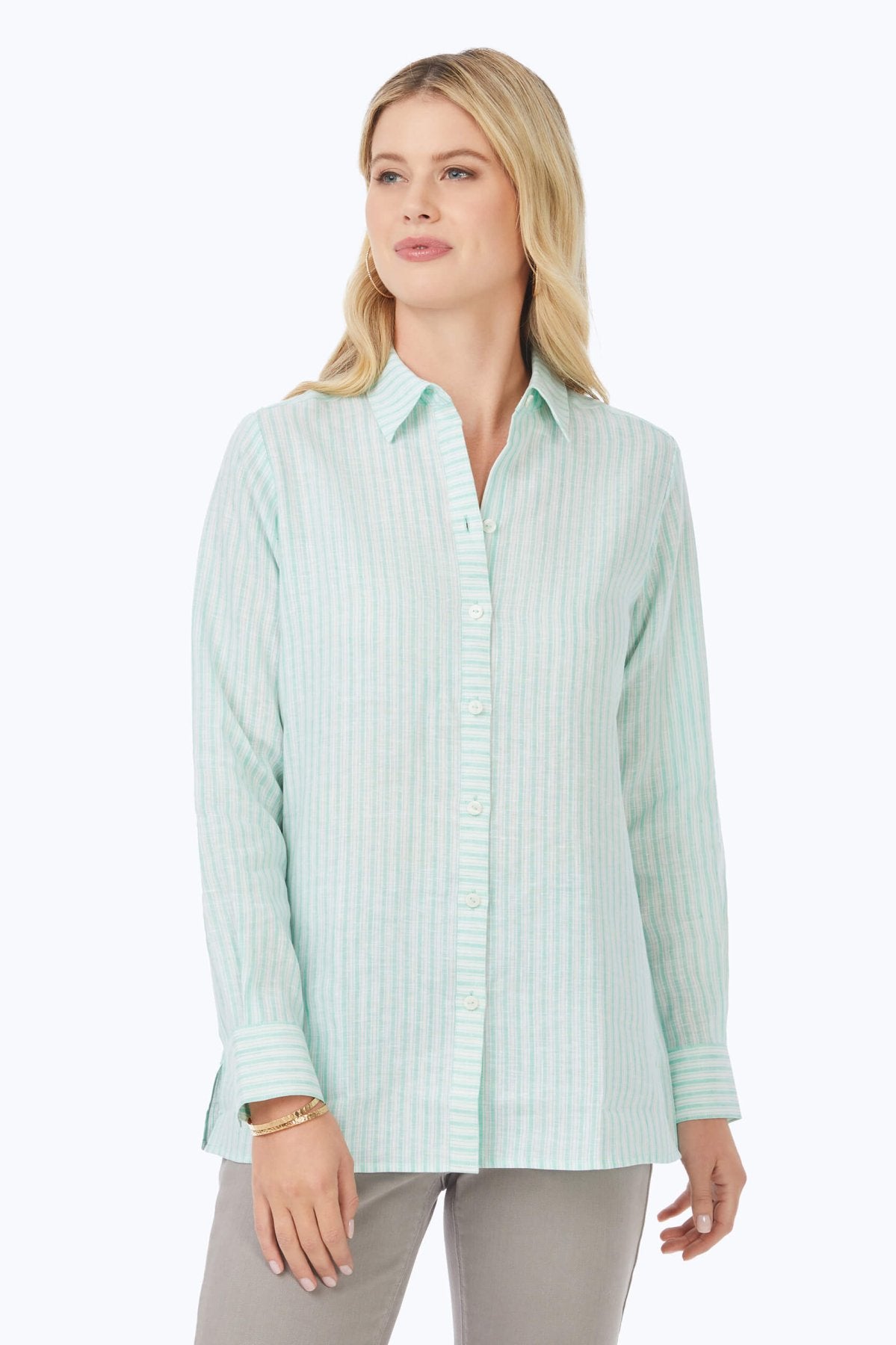 Jordan Summer Stripe Linen Long Sleeve Shirt
