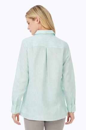 Jordan Summer Stripe Linen Long Sleeve Shirt