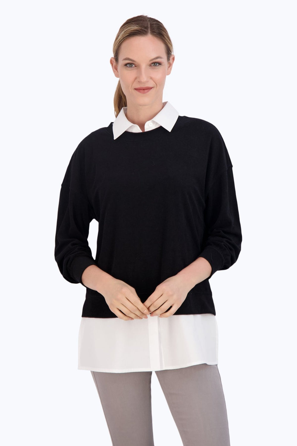 Overlapping short slv single layer tunic main image 0