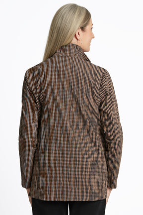 Carolina Mini Gingham Crinkle Long Sleeve Shirt Jacket