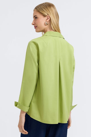 Back of the Agnes long sleeve shirt #color_celery