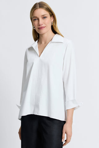 Front of the lightweight Agnes long sleeve shirt #color_white
