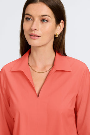 Agnes No Iron Stretch Long Sleeve Popover Shirt