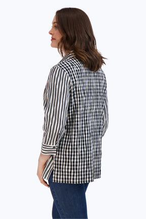 Sophia Crinkle Stripe Combo Shirt