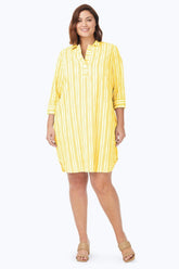 Sloane Plus Beach Stripe Crinkle Dress #color_warm sun beach stripe