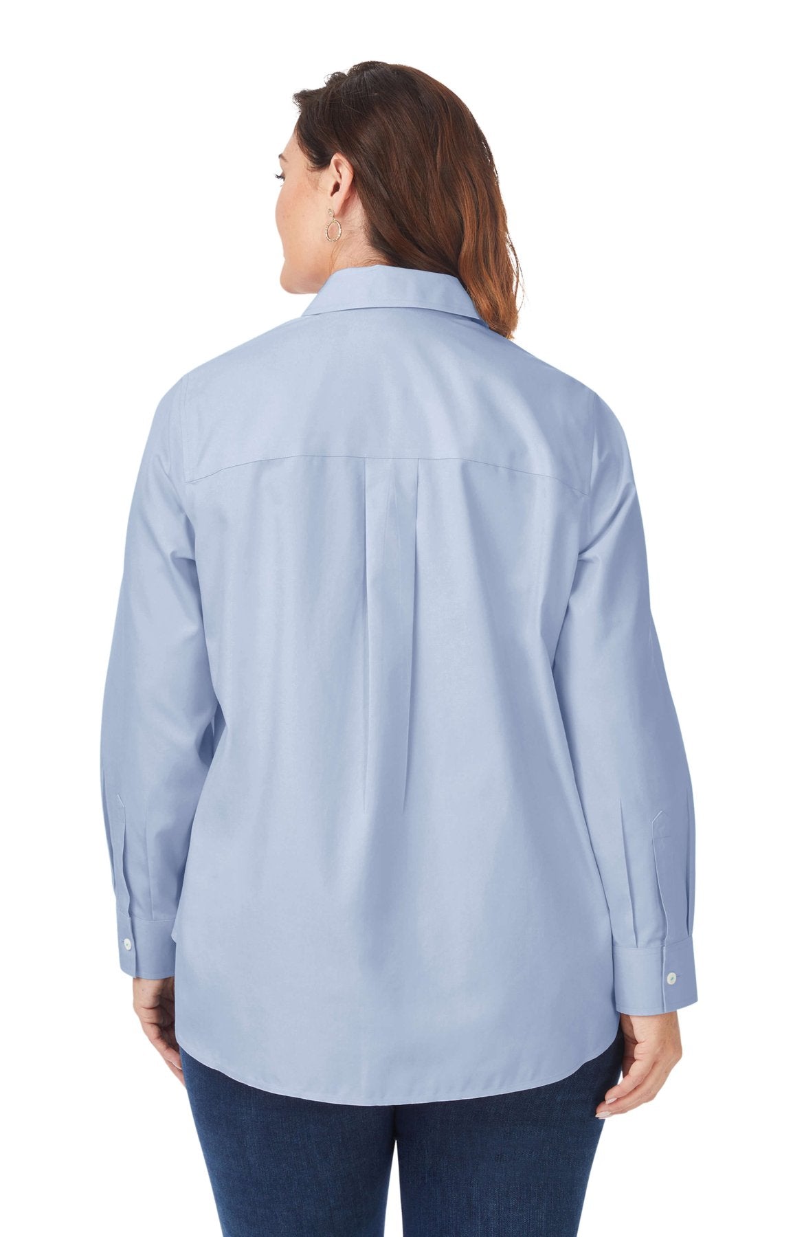 Boyfriend Plus Pinpoint Non-Iron Tunic #color_blue wave
