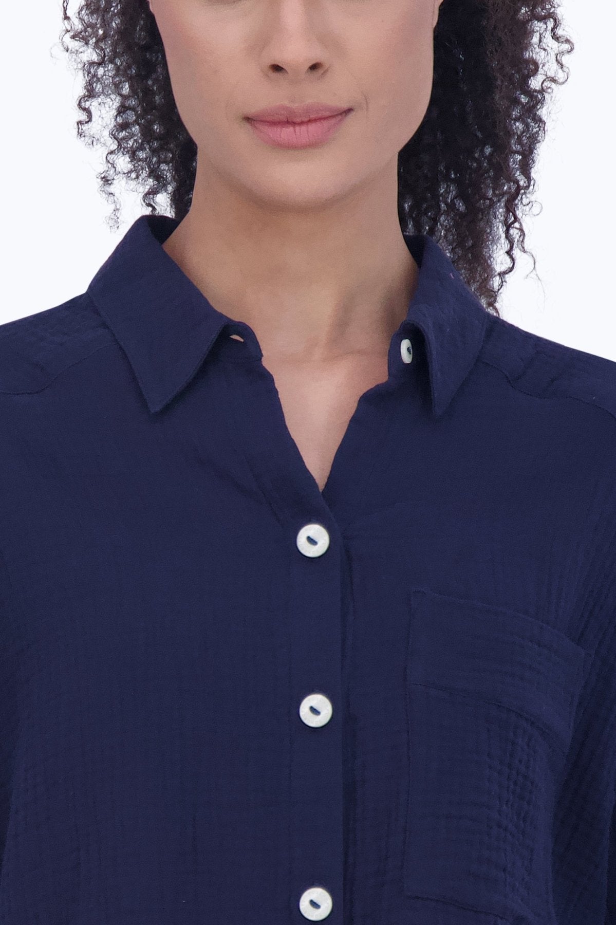 Joanna Cotton Gauze 3/4 Sleeve Tunic