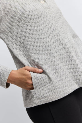 Sammy Cable Knit Long Sleeve Popover Sweater