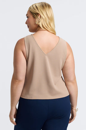 Callie Plus Knit Crepe Reversible Sleeveless Tank