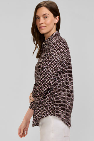 Margie Petite Mod Petal 3/4 Sleeve Shirt