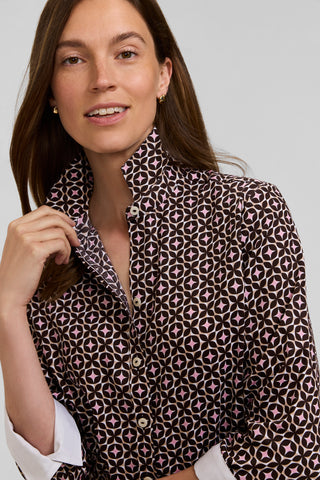 Margie Petite Mod Petal 3/4 Sleeve Shirt