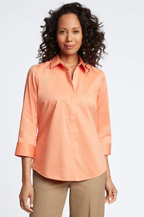 Luna No Iron Stretch Matte Sateen 3/4 Sleeve Shirt