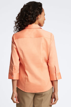 Luna No Iron Stretch Matte Sateen 3/4 Sleeve Shirt