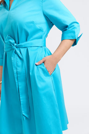 Agnes Plus No Iron Stretch Matte Sateen 3/4 Sleeve Dress