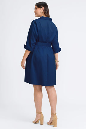 Agnes Plus No Iron Stretch Matte Sateen 3/4 Sleeve Dress