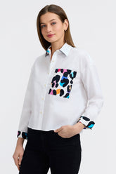 Marina Multicolor Leopard Long Sleeve Shirt