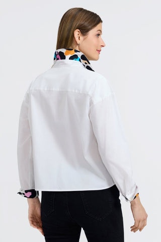 Marina Multicolor Leopard Long Sleeve Short Shirt