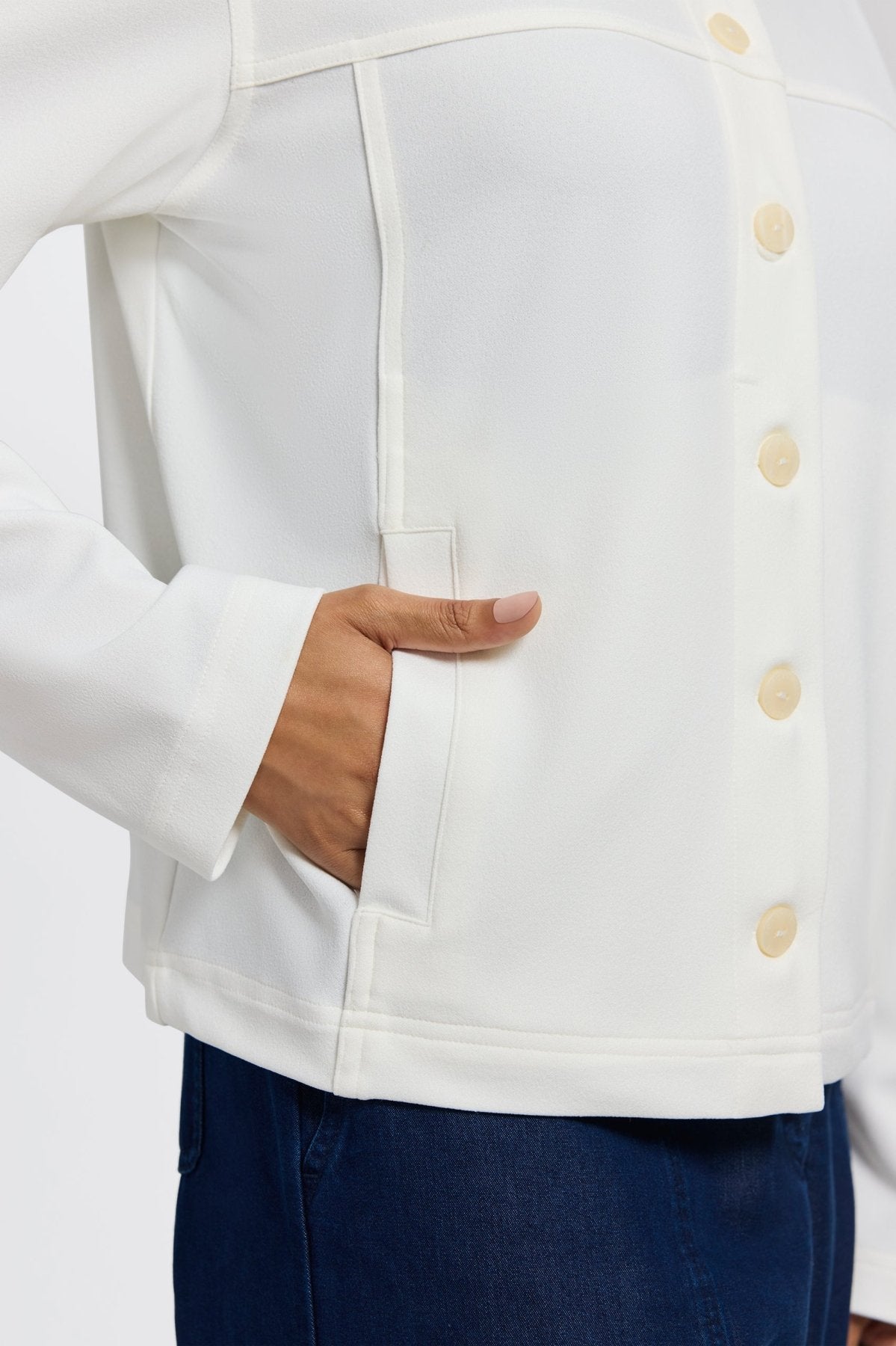 Valerie Knit Crepe Long Sleeve Jacket